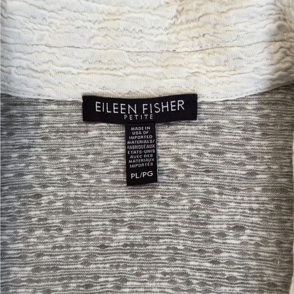 Eileen Fisher Knit Organic Cotton Blazer Stone Gray Women’s size Large Petite - Picture 8 of 13